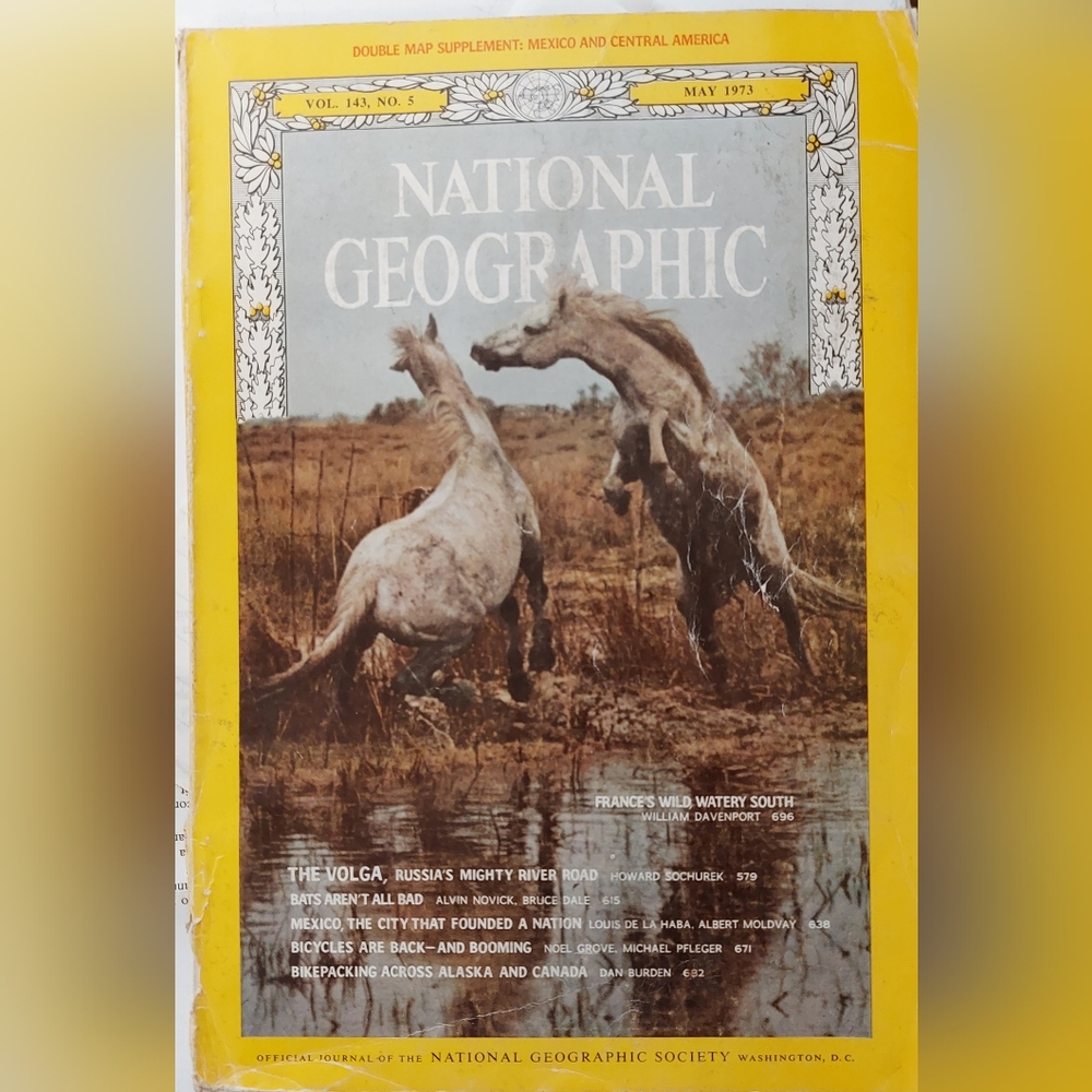 May 1973 National Geographic magazine with double map supplement